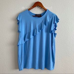 NWT Context by Lord and Taylor Women’s Ruffle Front Top, Size 1X